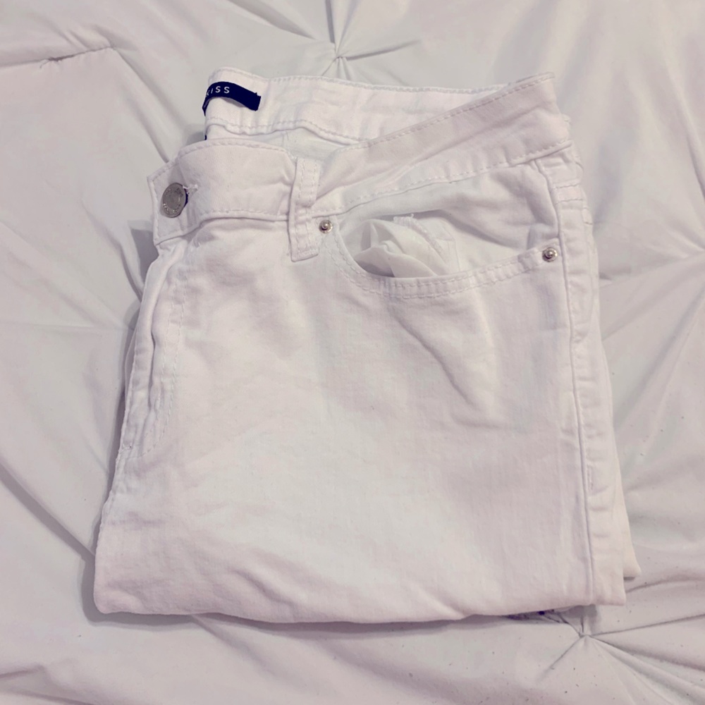 Angel Kiss Distressed White Jeans